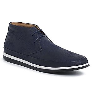 Bota Casual Masculina em Couro Legítimo Azul